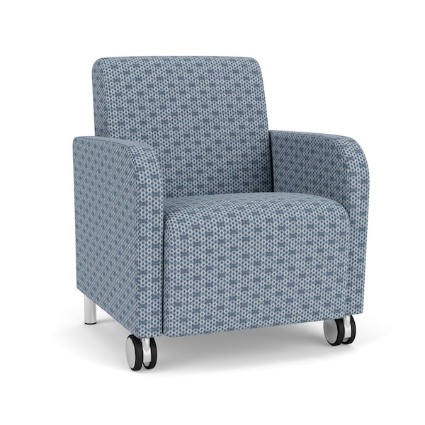 Lesro Siena Lounge Reception Guest Chair w/ Front Casters, 27 in W 29.5 in L 32.5 in H SN1101 - main